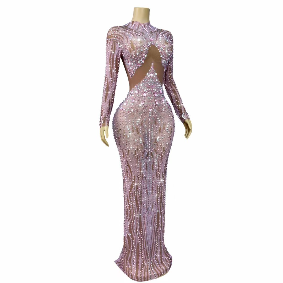 Fennvlang Diamonds Pearl Maxi Dress in Brown