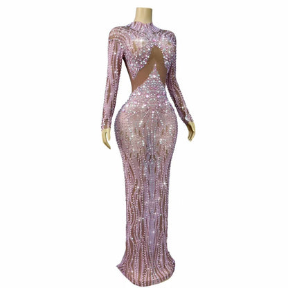 Fennvlang Diamonds Pearl Maxi Dress in Brown