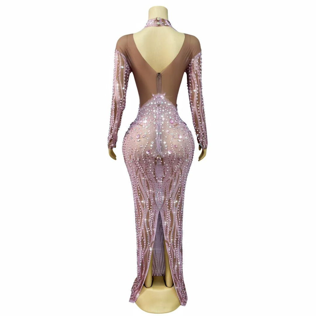Fennvlang Diamonds Pearl Maxi Dress in Brown