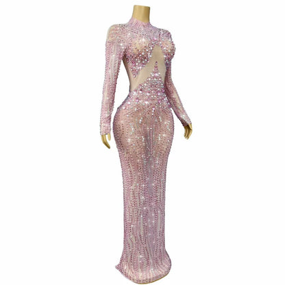 Fennvlang Diamonds Pearl Maxi Dress in Nude