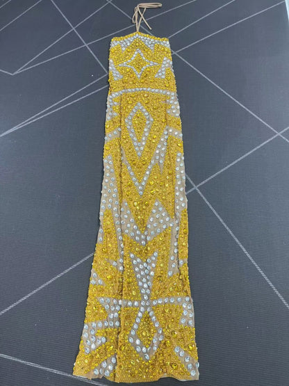 Jinjingying Strapless Backless Diamond-Embellished Gown