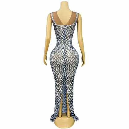 Yuquan Raindrop Diamond and Floor-Length Dress