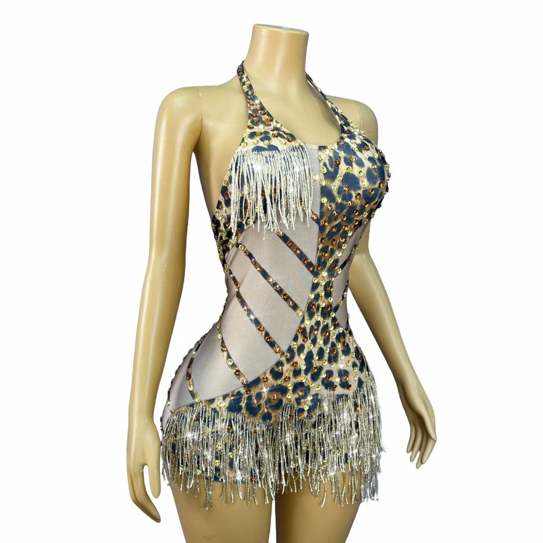 CELESINYI Liusubao Crystal Fringe Bodysuit