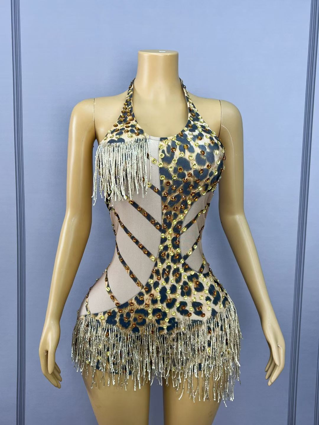 CELESINYI Liusubao Crystal Fringe Bodysuit