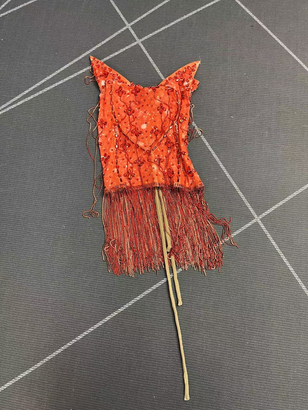 CELESINYI Xiaohong Crystal Tassel Mini Dress
