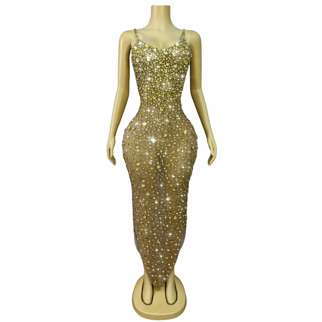 CELESINYI Xingshanshan Crystal Gold Gown