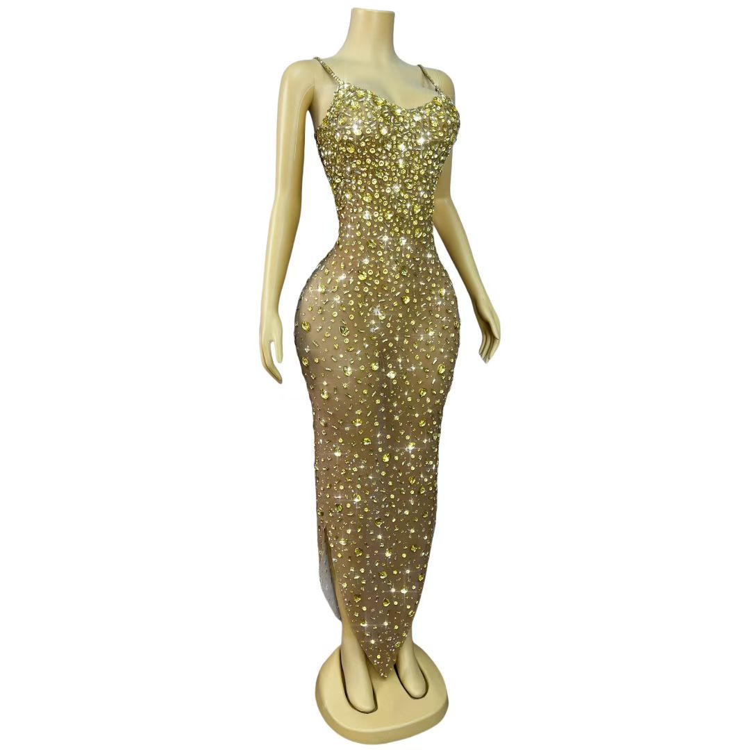 CELESINYI Xingshanshan Crystal Gold Gown