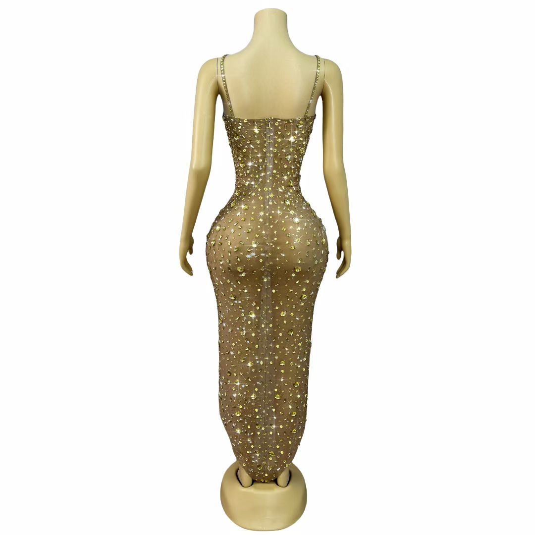 CELESINYI Xingshanshan Crystal Gold Gown
