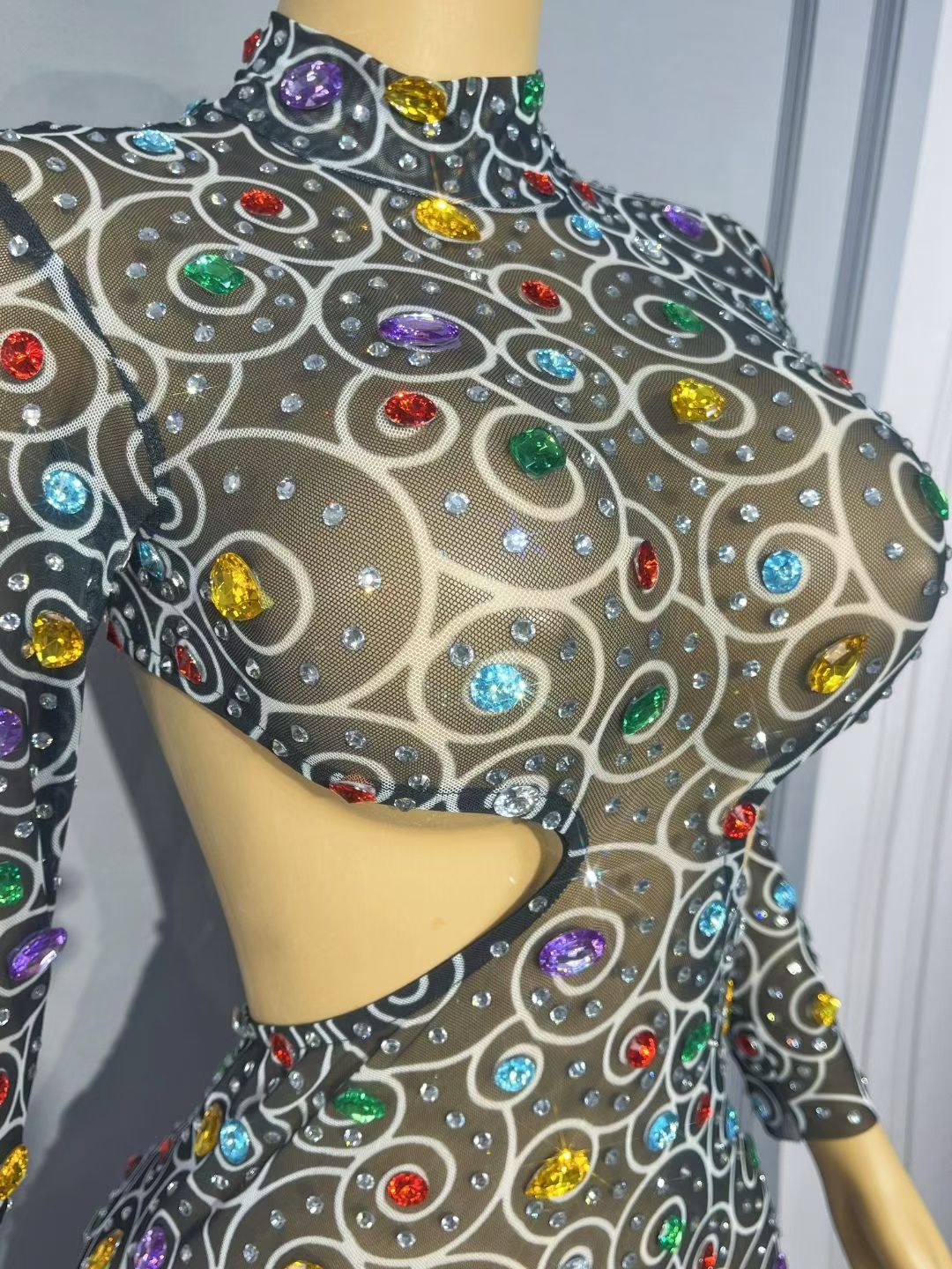 Manhanquanxi Hollow Out Diamond Floor-Length Dresses