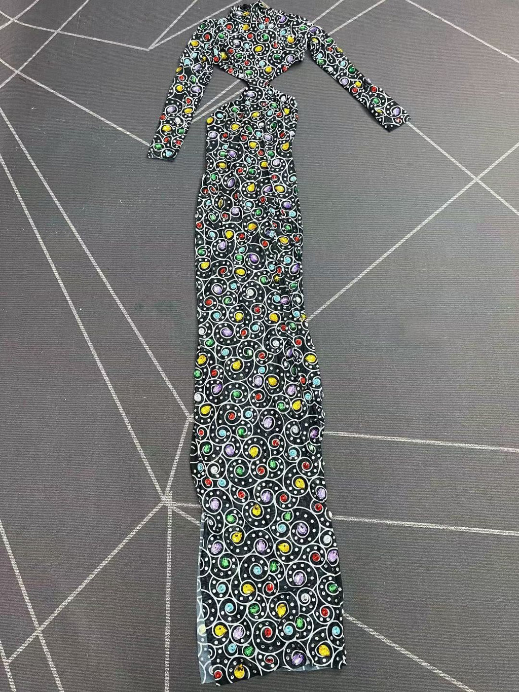 Manhanquanxi Hollow Out Diamond Floor-Length Dresses