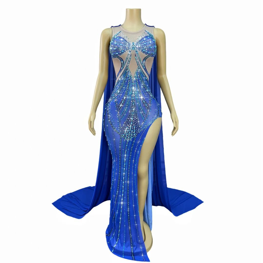 CELESINYI Lanjingling Crystal Cape Gown