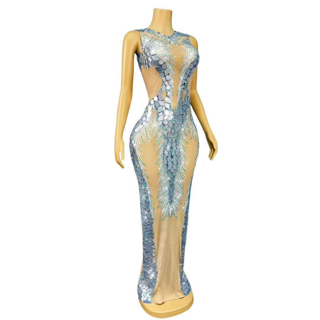 CELESINYI Shuilanhua Crystal Mirror Gown