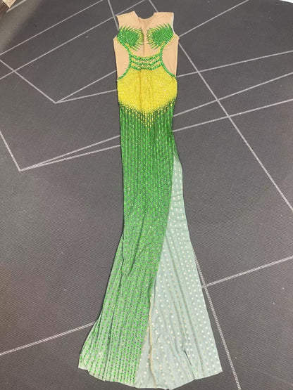 CELESINYI Jinque Crystal Party Dress