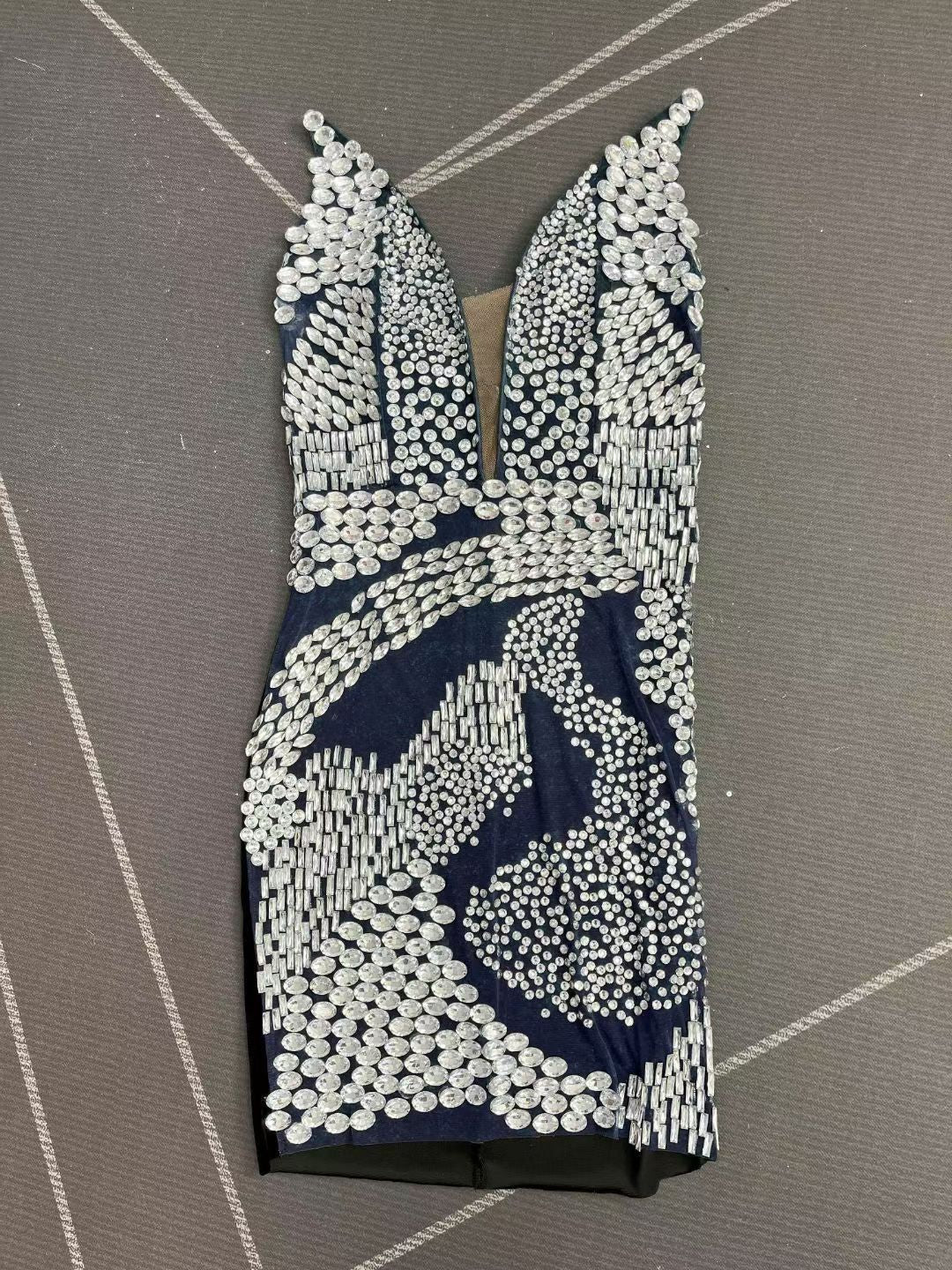 CELESINYI Qingshuang Crystal Frost Mini Dress