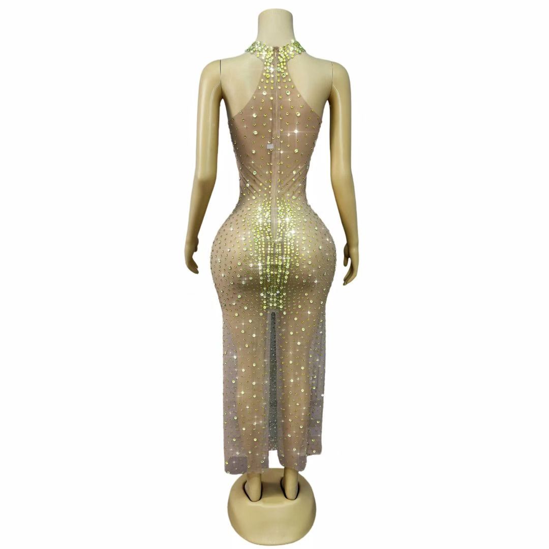 CELESINYI Jianbian Crystal Yellow Naked Gown