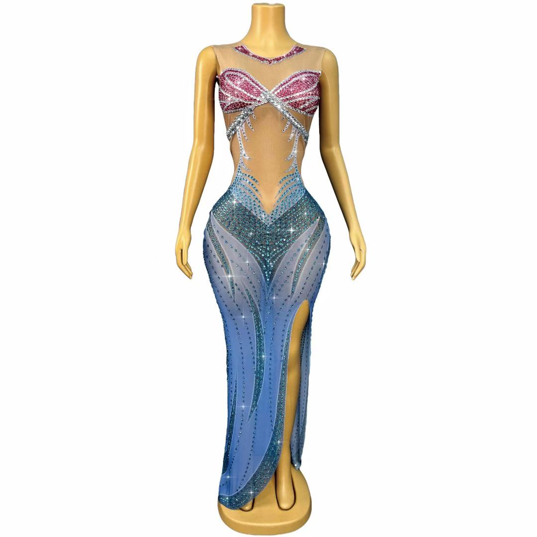 CELESINYI Lancaoyu Crystal Butterfly Fish Gown