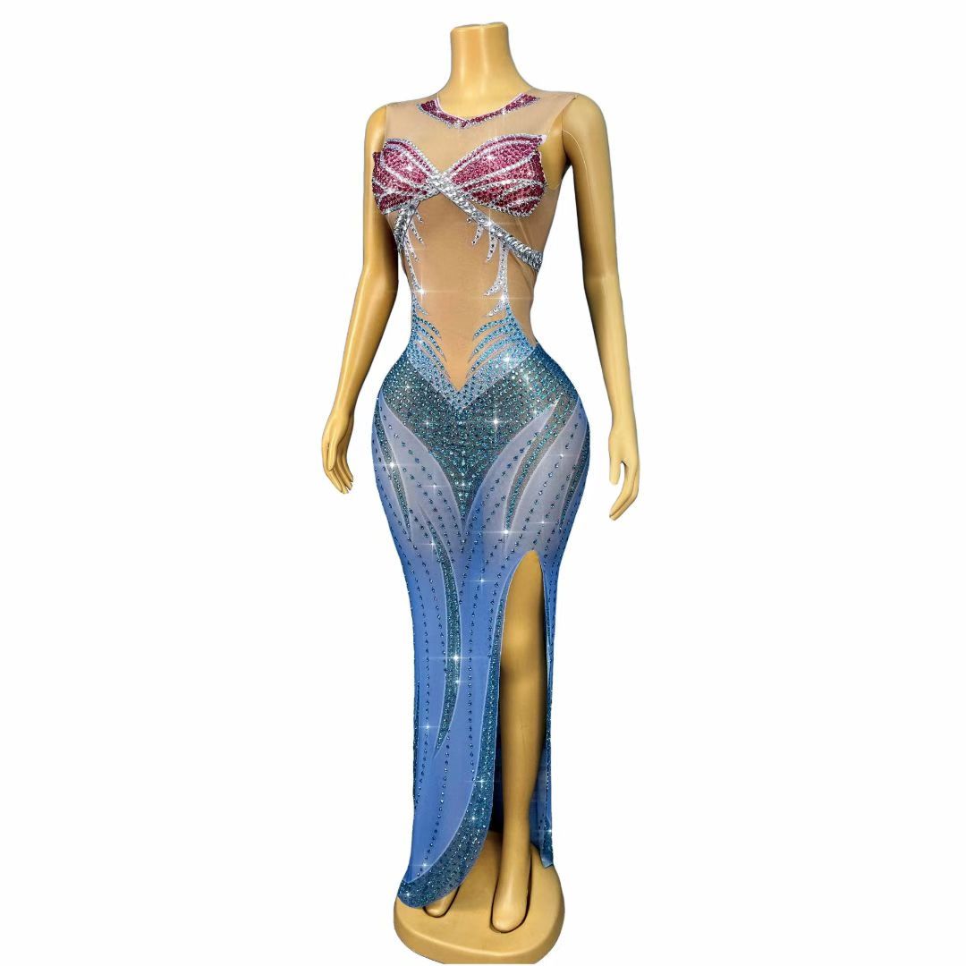 CELESINYI Lancaoyu Crystal Butterfly Fish Gown
