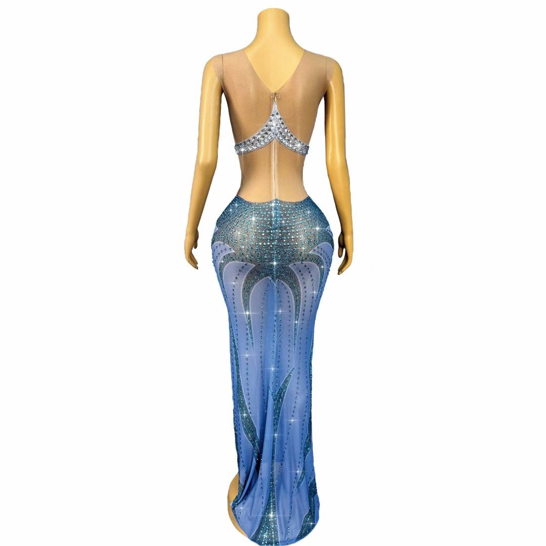CELESINYI Lancaoyu Crystal Butterfly Fish Gown
