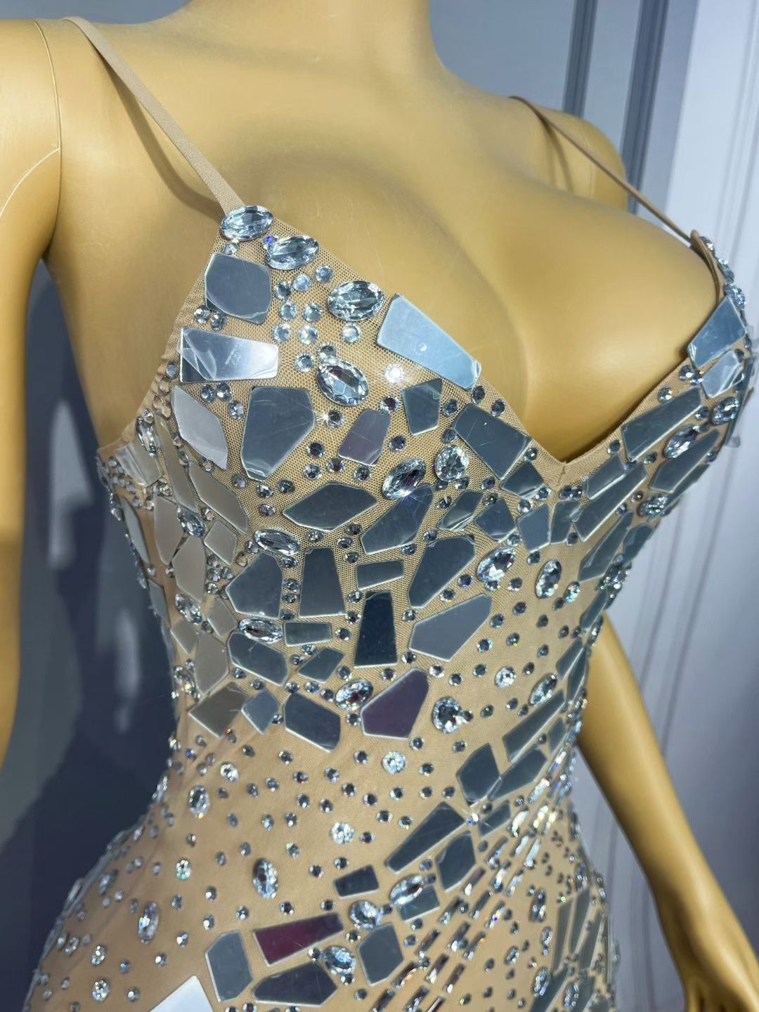 CELESINYI Jinyinpian Crystal Mirror Mermaid Gown