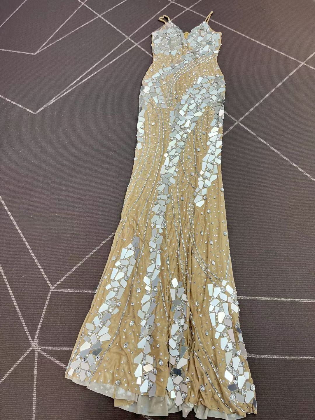 CELESINYI Jinyinpian Crystal Mirror Mermaid Gown