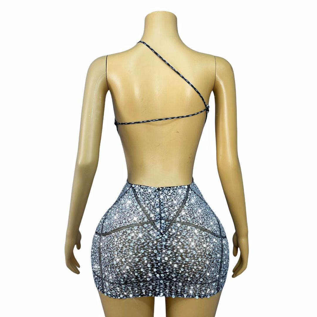 CELESINYI Yuezhaohua Crystal Moon Mini Dress