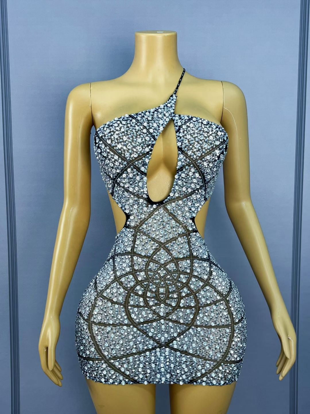 CELESINYI Yuezhaohua Crystal Moon Mini Dress