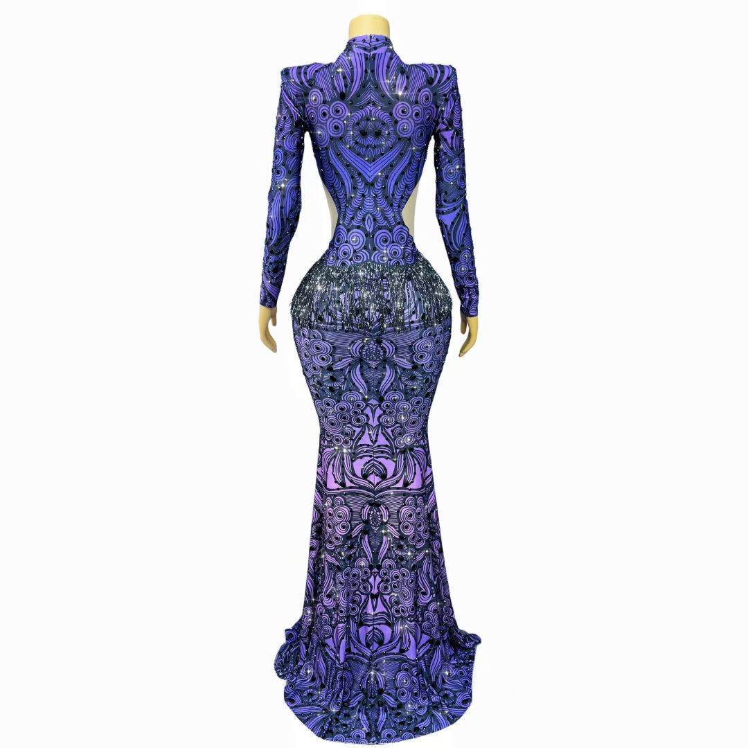 CELESINYI Zishujing Crystal Baroque Purple Gown