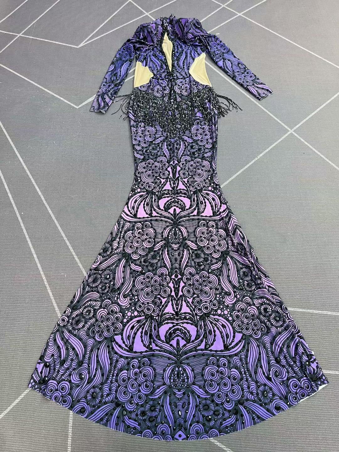 CELESINYI Zishujing Crystal Baroque Purple Gown
