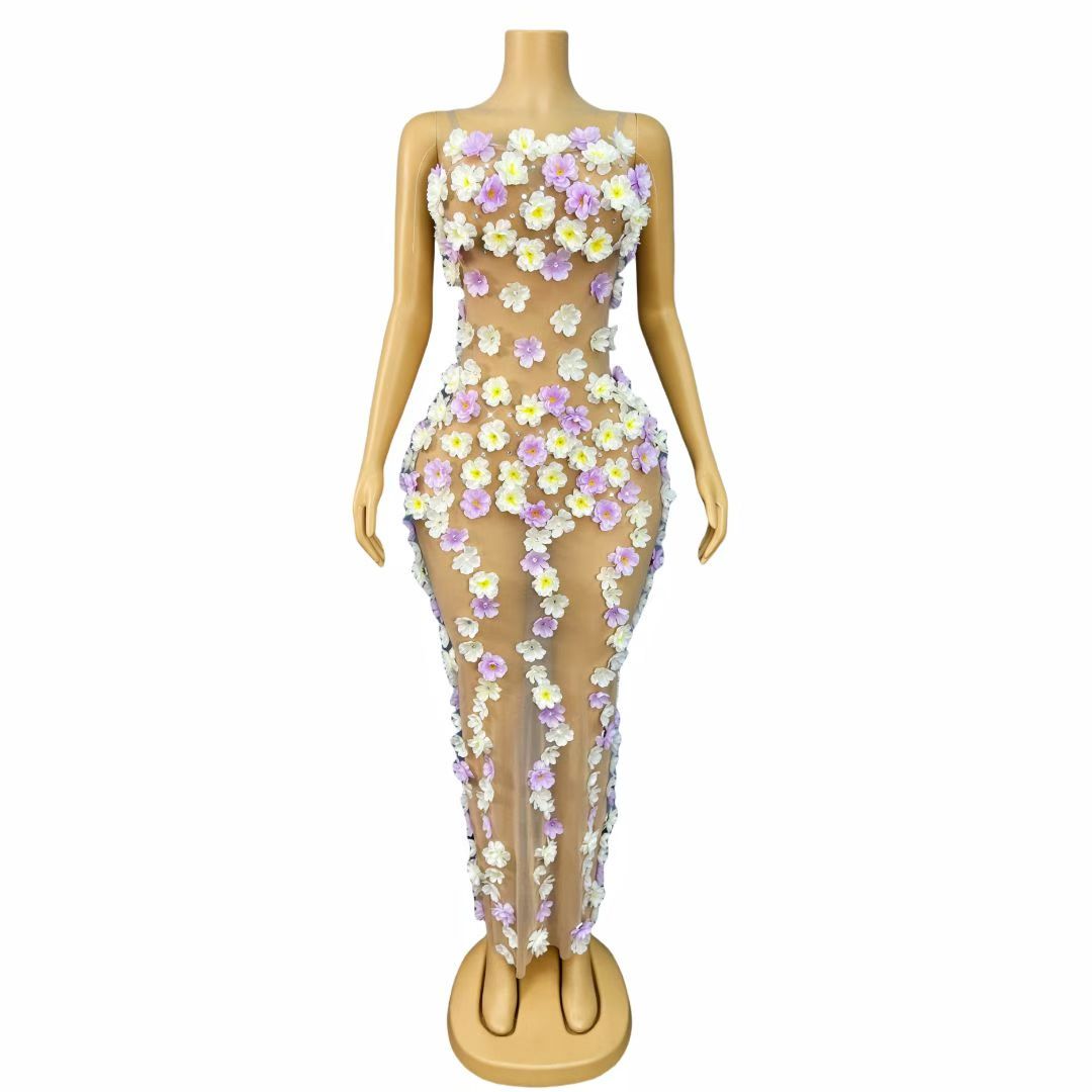 CELESINYI Zitanhua Crystal 3D Flower Gown