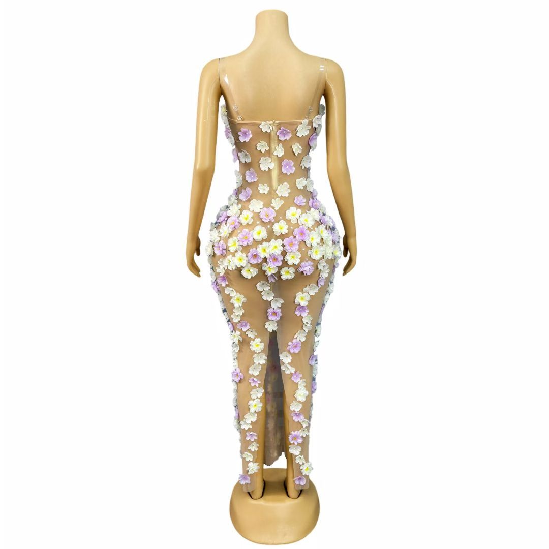 CELESINYI Zitanhua Crystal 3D Flower Gown