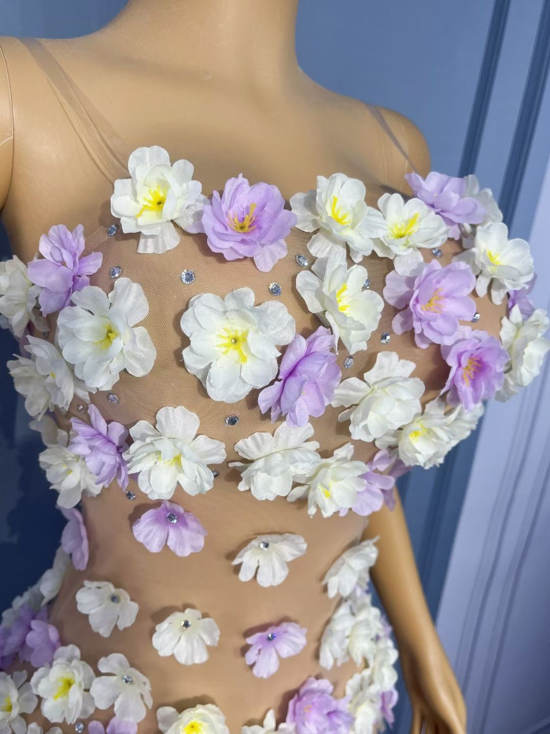 CELESINYI Zitanhua Crystal 3D Flower Gown