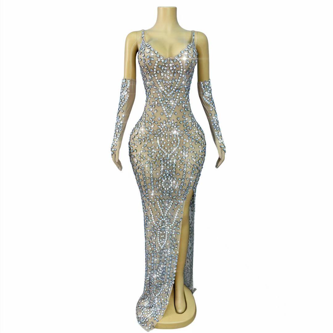 CELESINYI Xingyunzuan Crystal Star Glove Gown