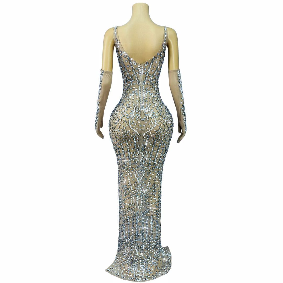 CELESINYI Xingyunzuan Crystal Star Glove Gown