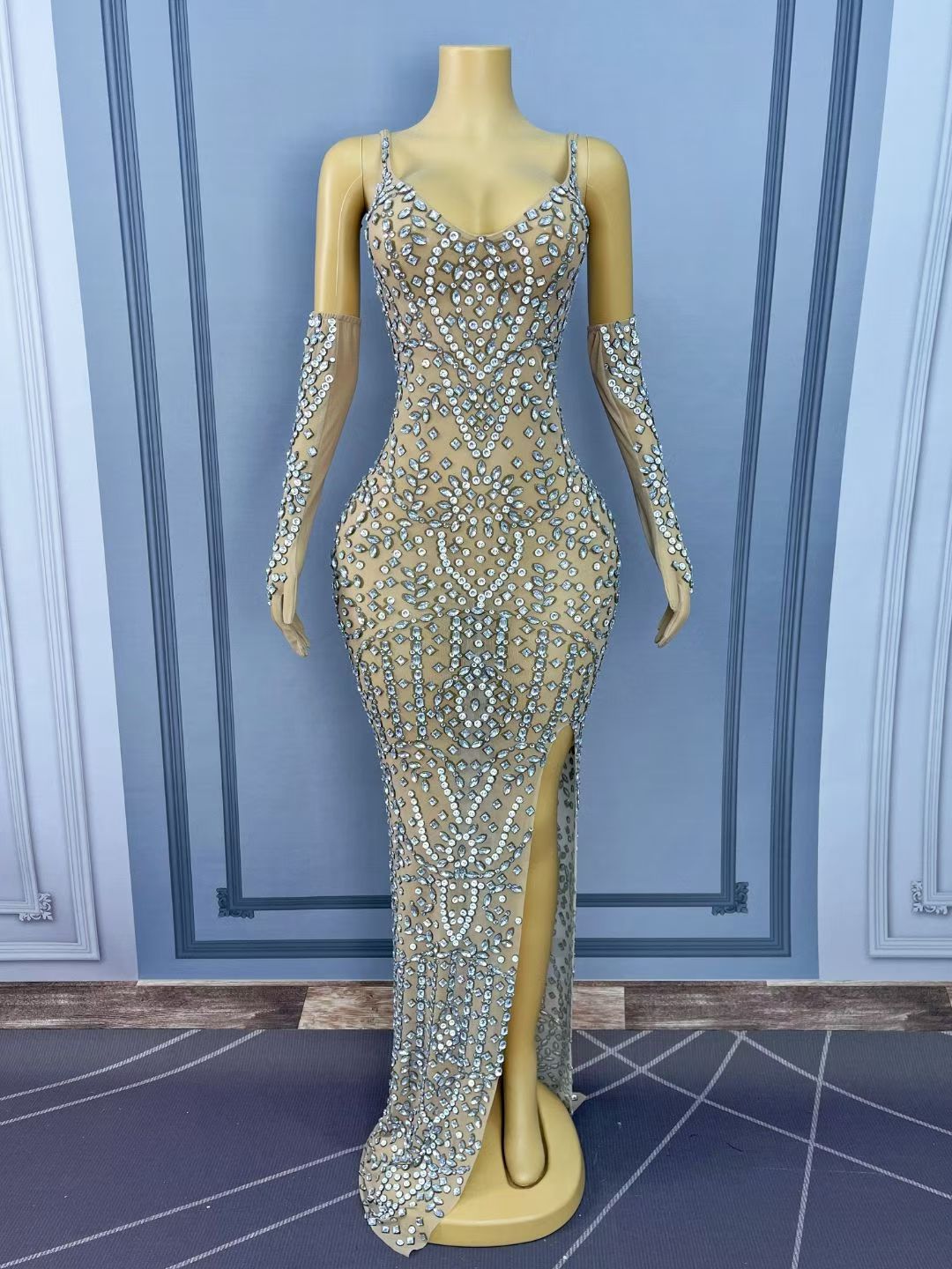 CELESINYI Xingyunzuan Crystal Star Glove Gown