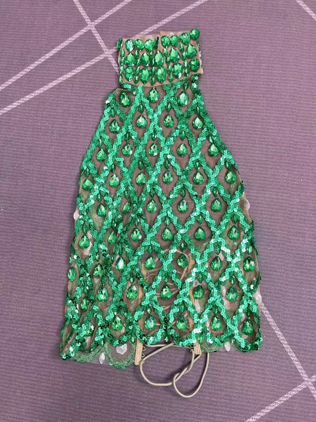 CELESINYI Shaokaoji Crystal Grid Crop Top (Green)