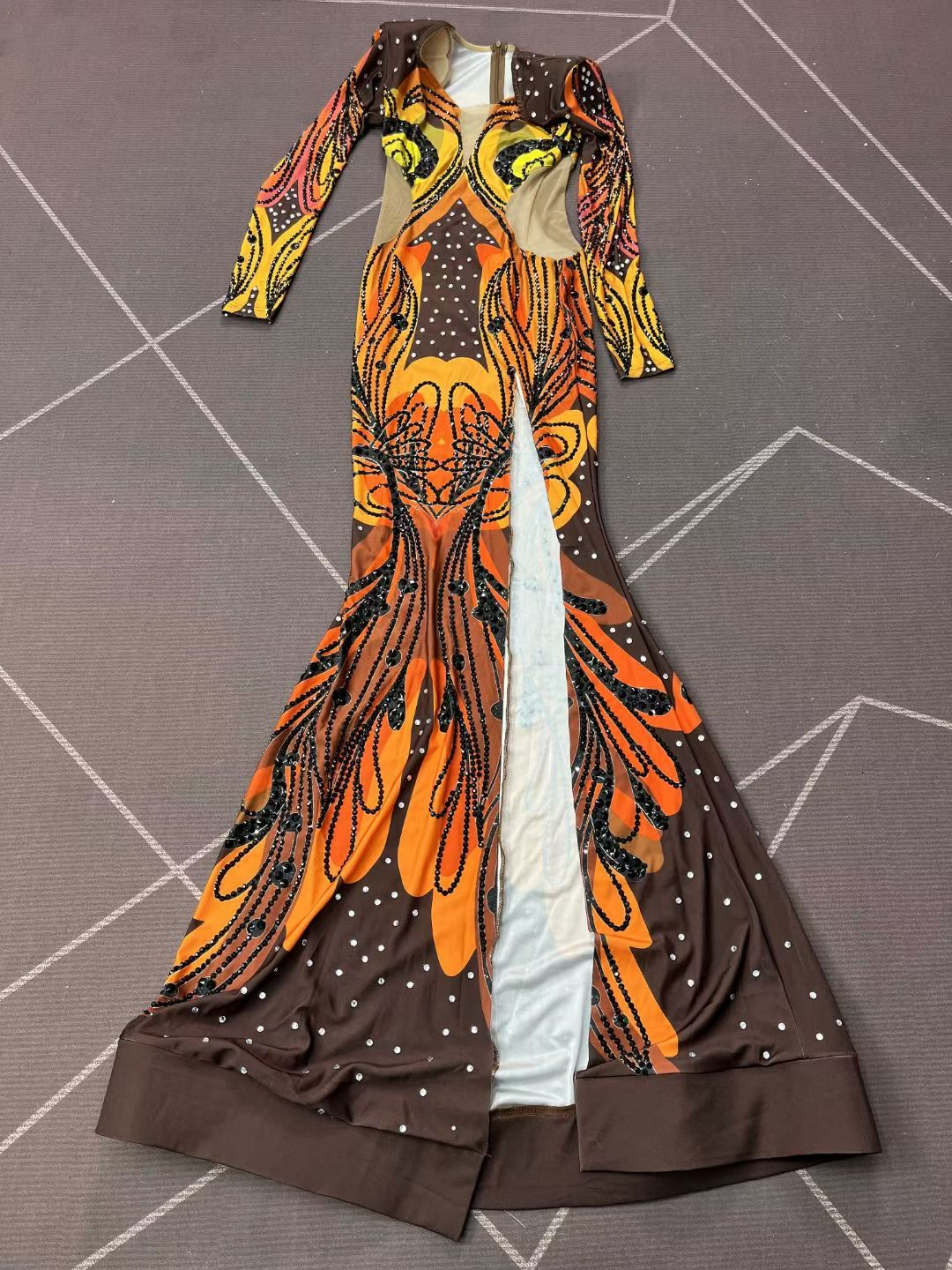 CELESINYI Fengweihua Crystal Phoenix Tail Gown