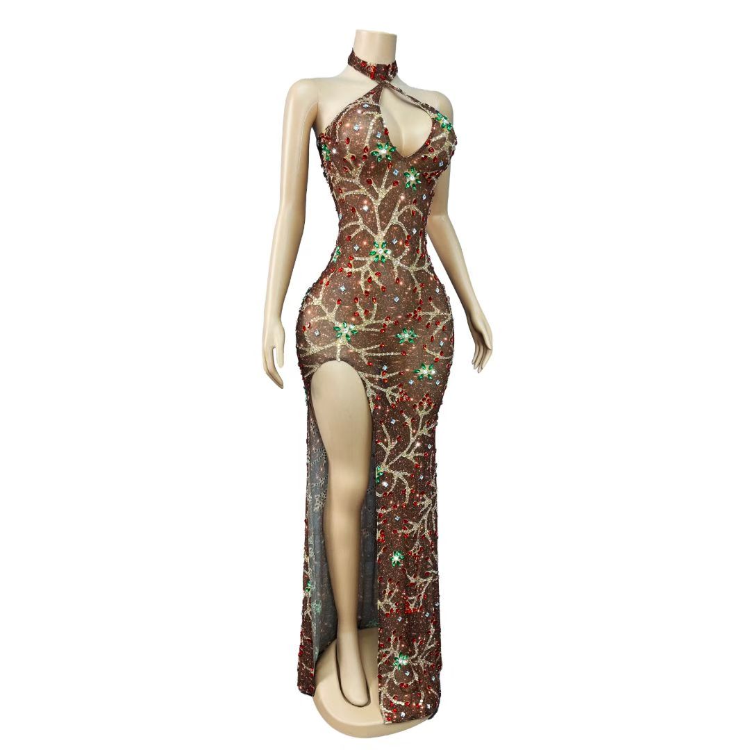 CELESINYI Huoshenhua Crystal Flame Vine Gown