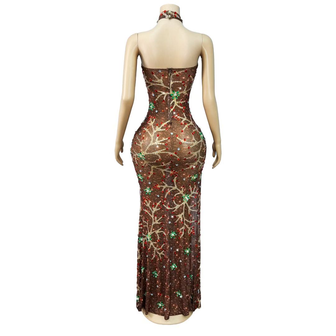 CELESINYI Huoshenhua Crystal Flame Vine Gown