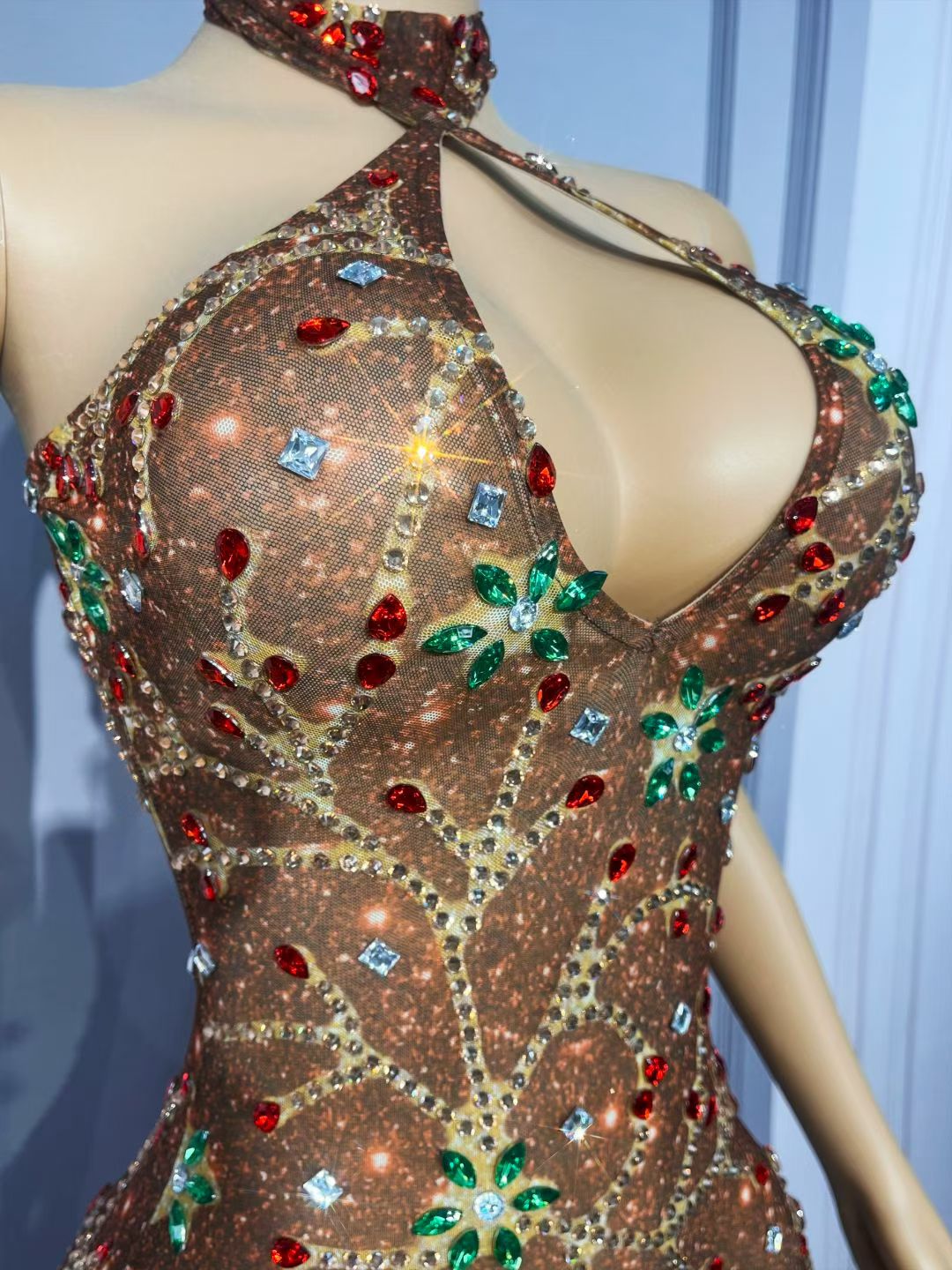 CELESINYI Huoshenhua Crystal Flame Vine Gown