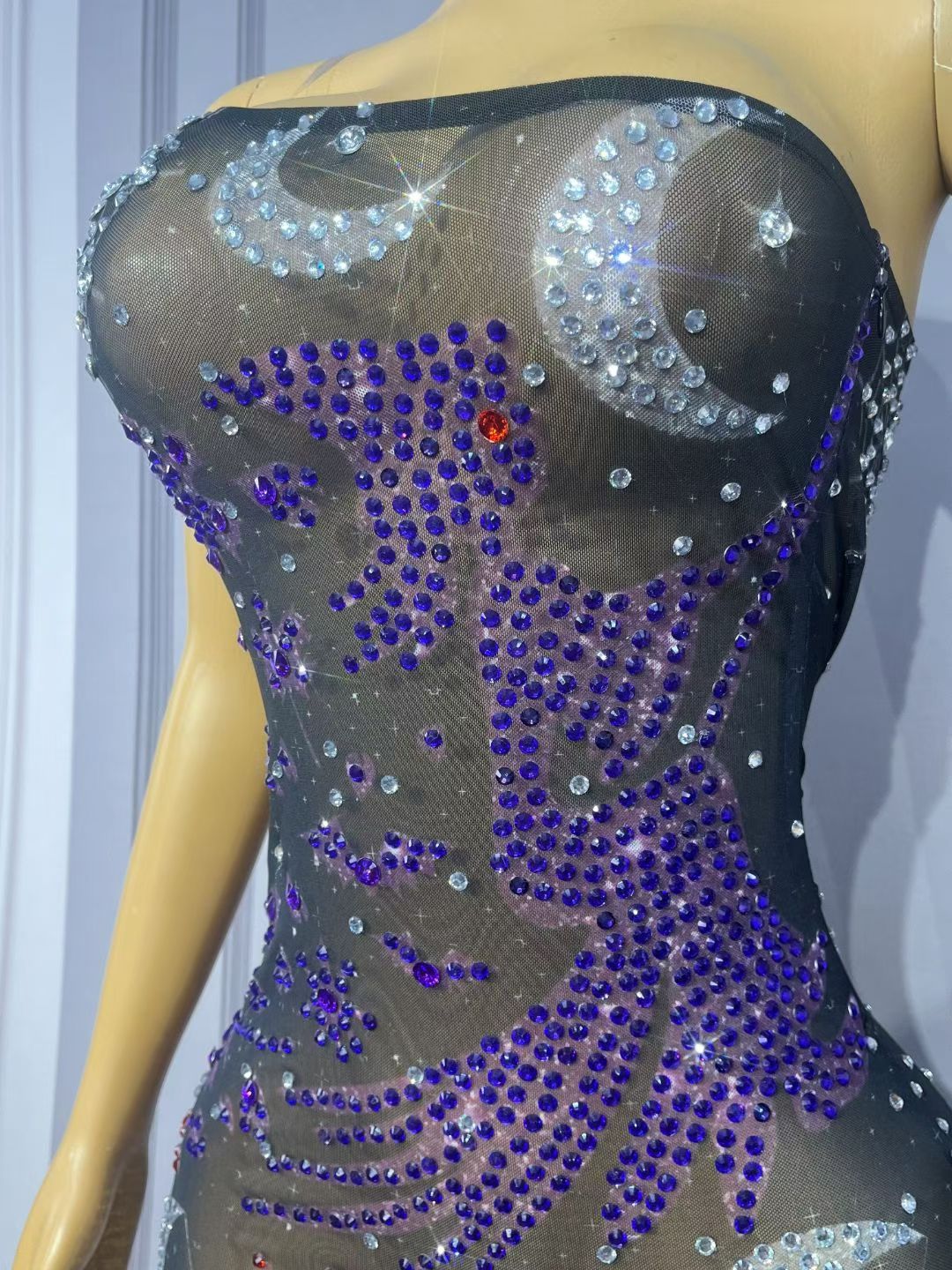 CELESINYI Nvwu Crystal Witch Star Gown