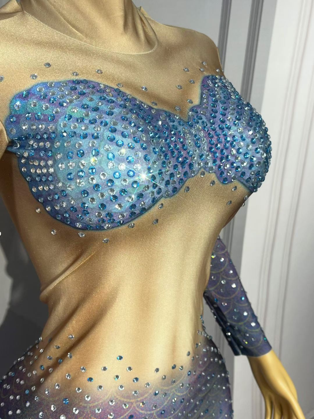 CELESINYI Renyulei Crystal Mermaid Scale Catsuit