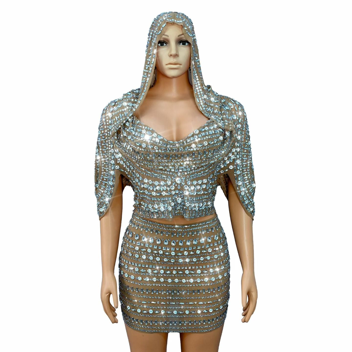 CELESINYI Taotouyi Crystal Nude Hooded Set