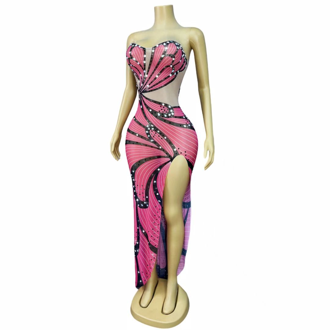 CELESINYI Fenlidie Crystal Pink Butterfly Gown