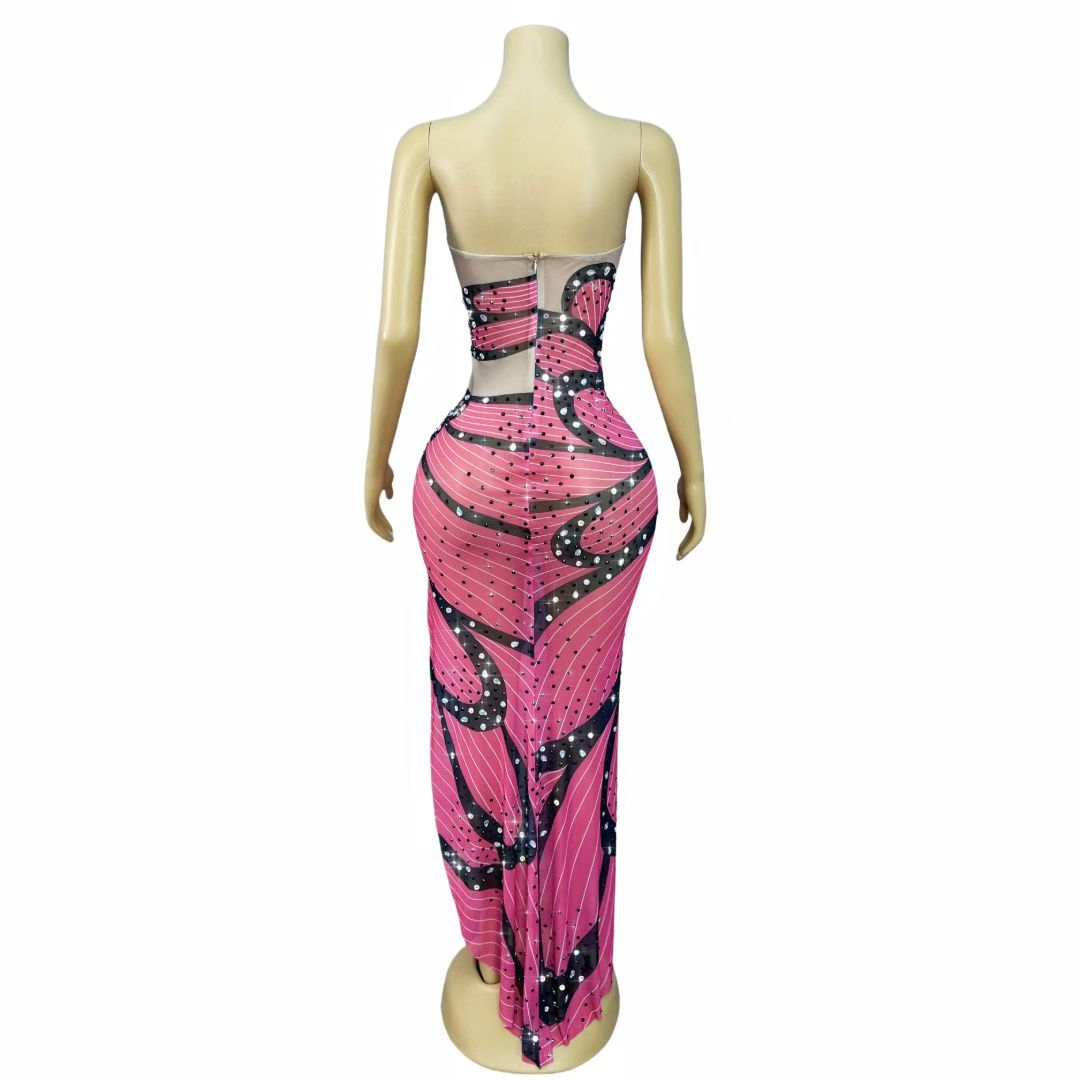 CELESINYI Fenlidie Crystal Pink Butterfly Gown