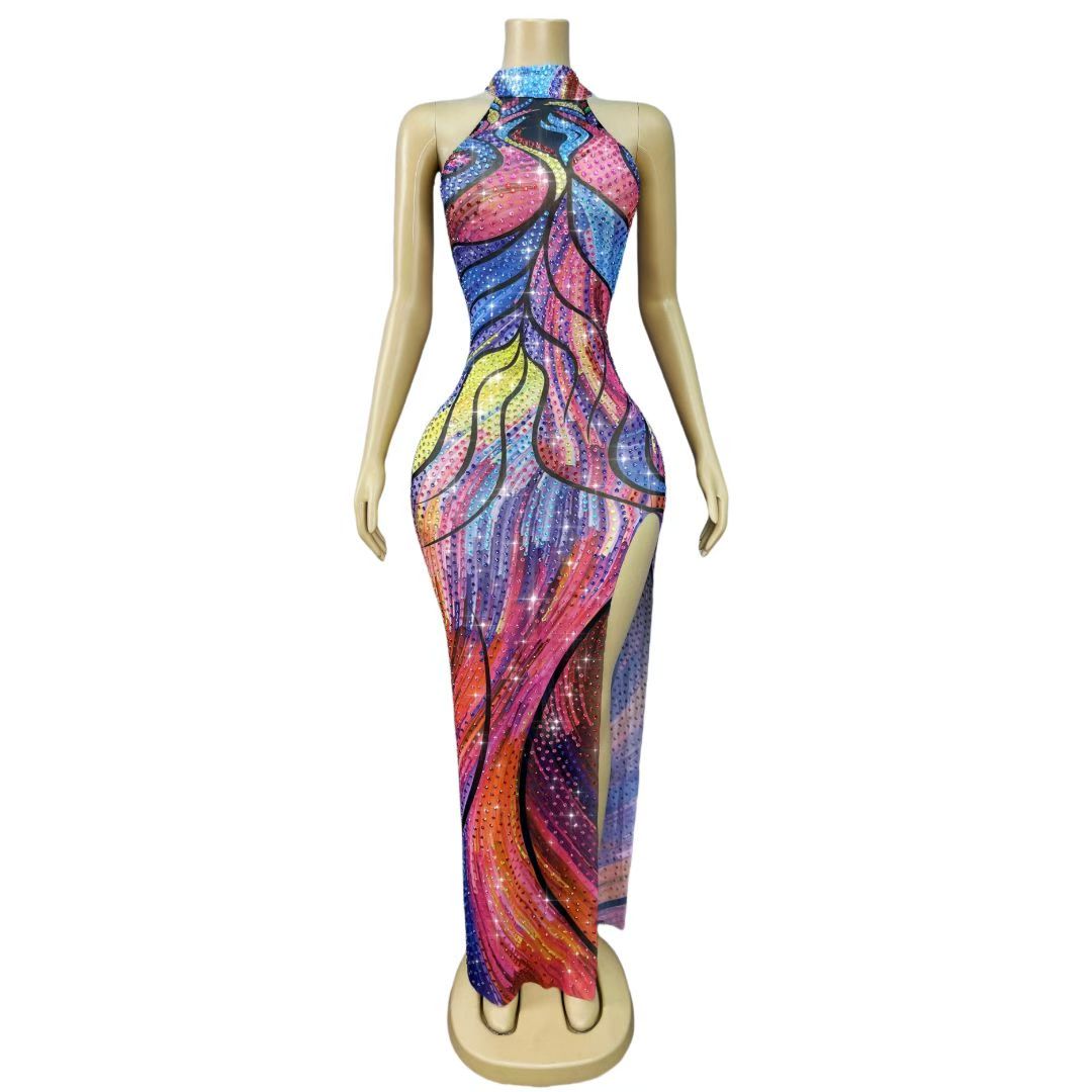 CELESINYI Caiyanliao Crystal Watercolor Gown