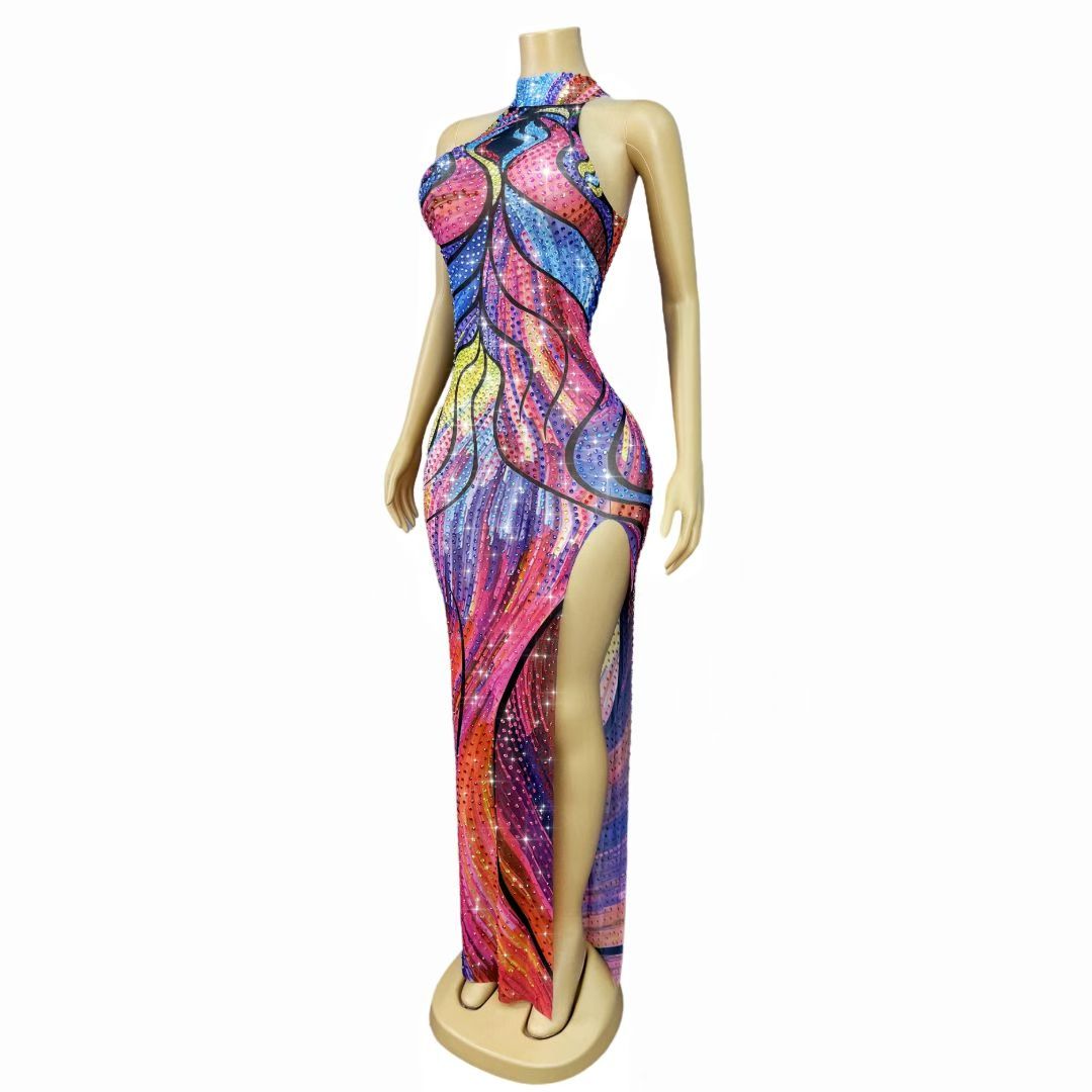 CELESINYI Caiyanliao Crystal Watercolor Gown