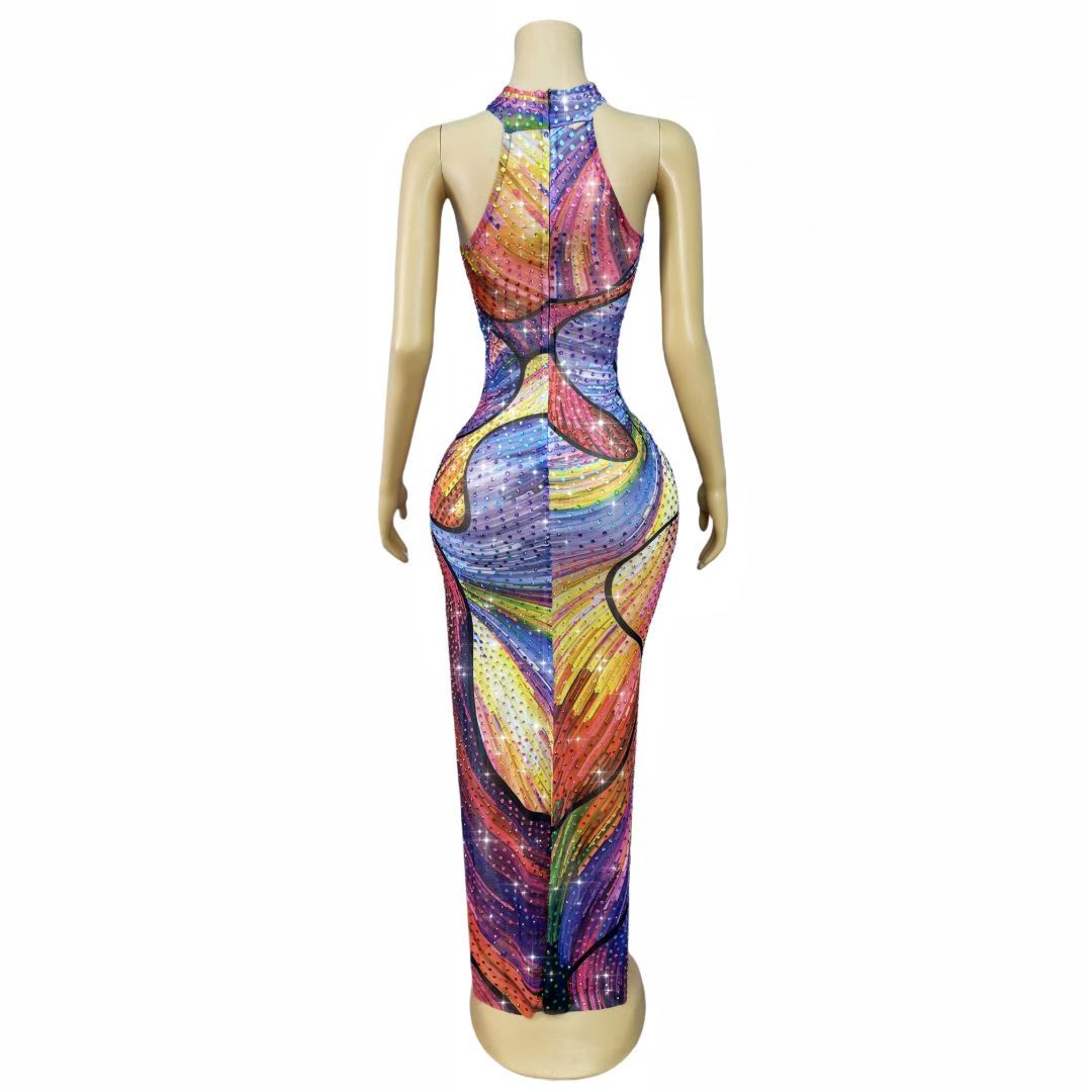 CELESINYI Caiyanliao Crystal Watercolor Gown