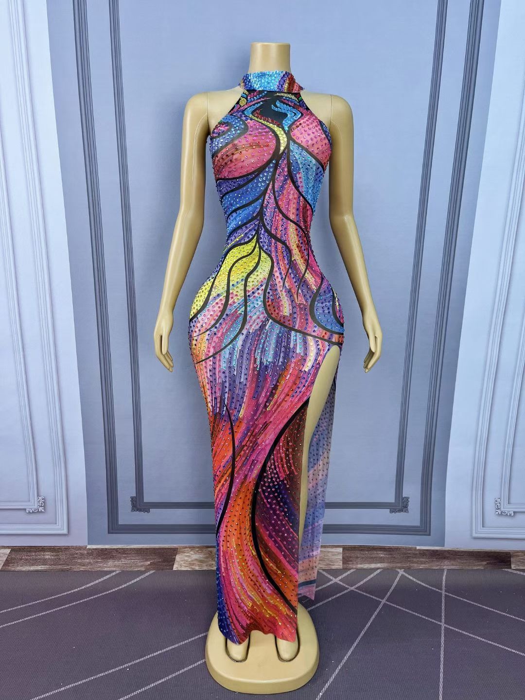CELESINYI Caiyanliao Crystal Watercolor Gown