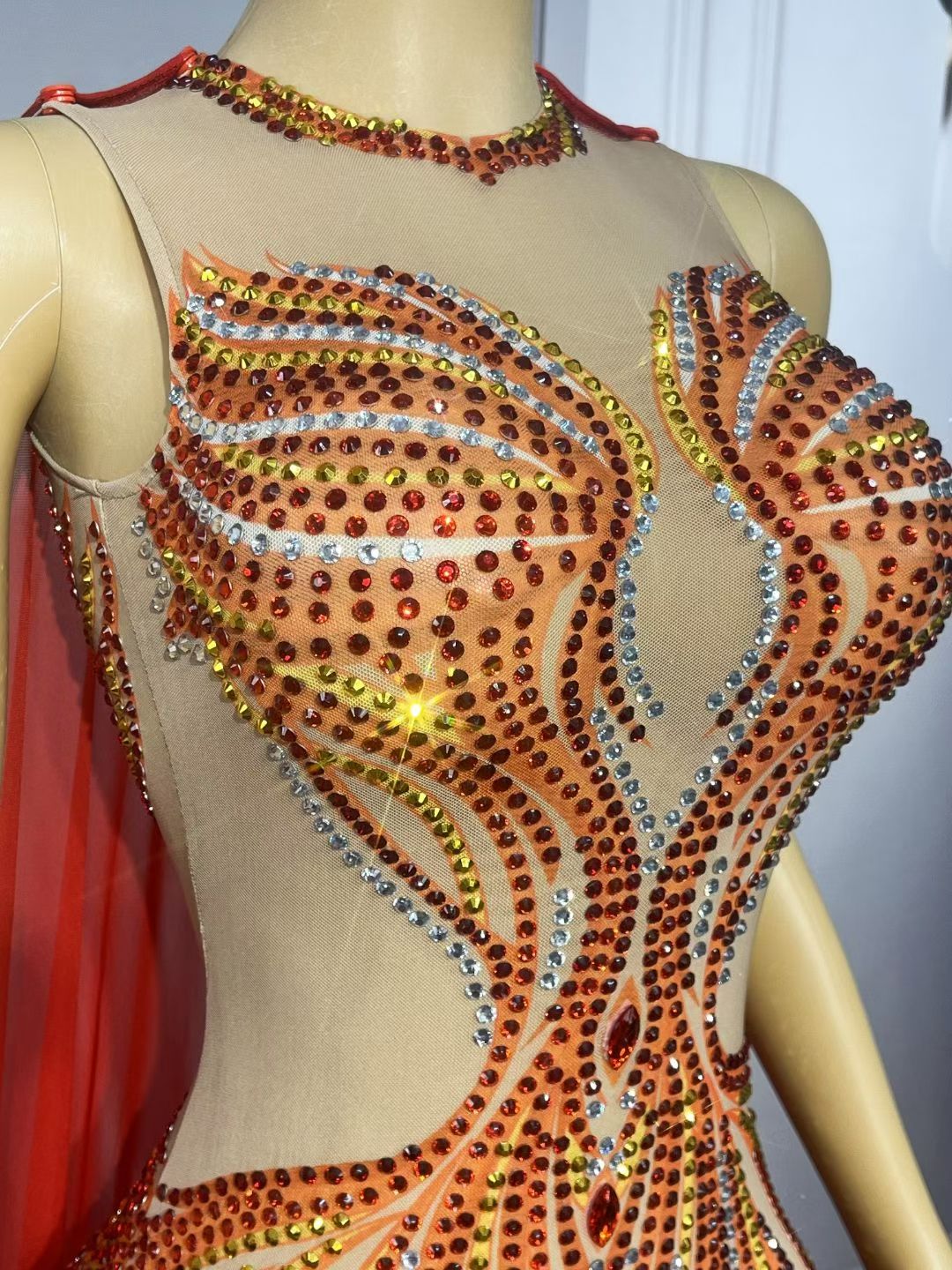 CELESINYI Huoshaoyun Crystal Phoenix Cape Gown