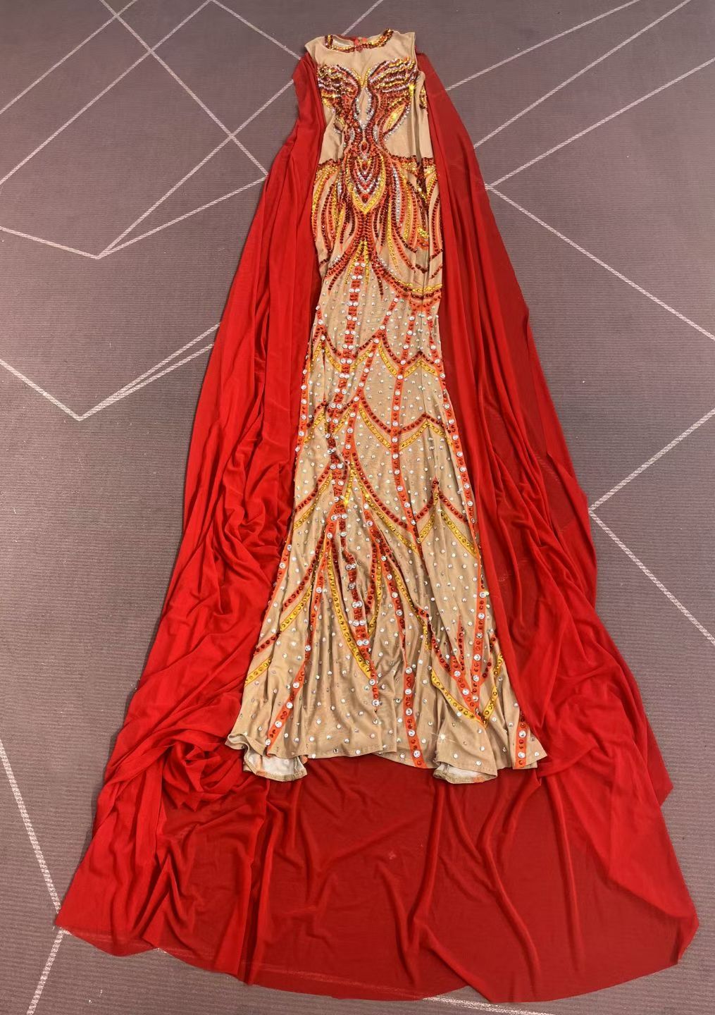 CELESINYI Huoshaoyun Crystal Phoenix Cape Gown